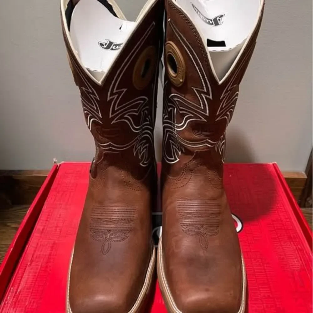 Justin 13D Men’s Leather Boots Cowhide Waterproof 11” Square Toe